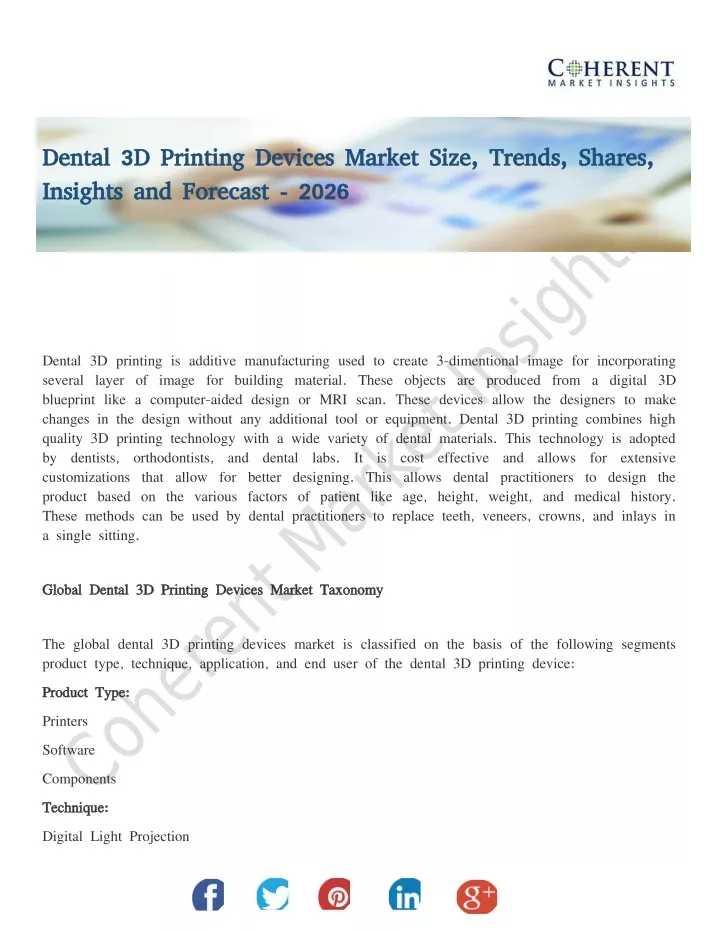 dental 3d printing devices market size trends