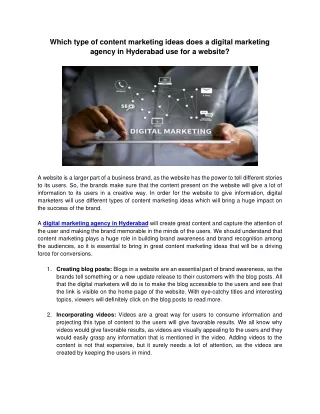 which type of content marketing ideas does