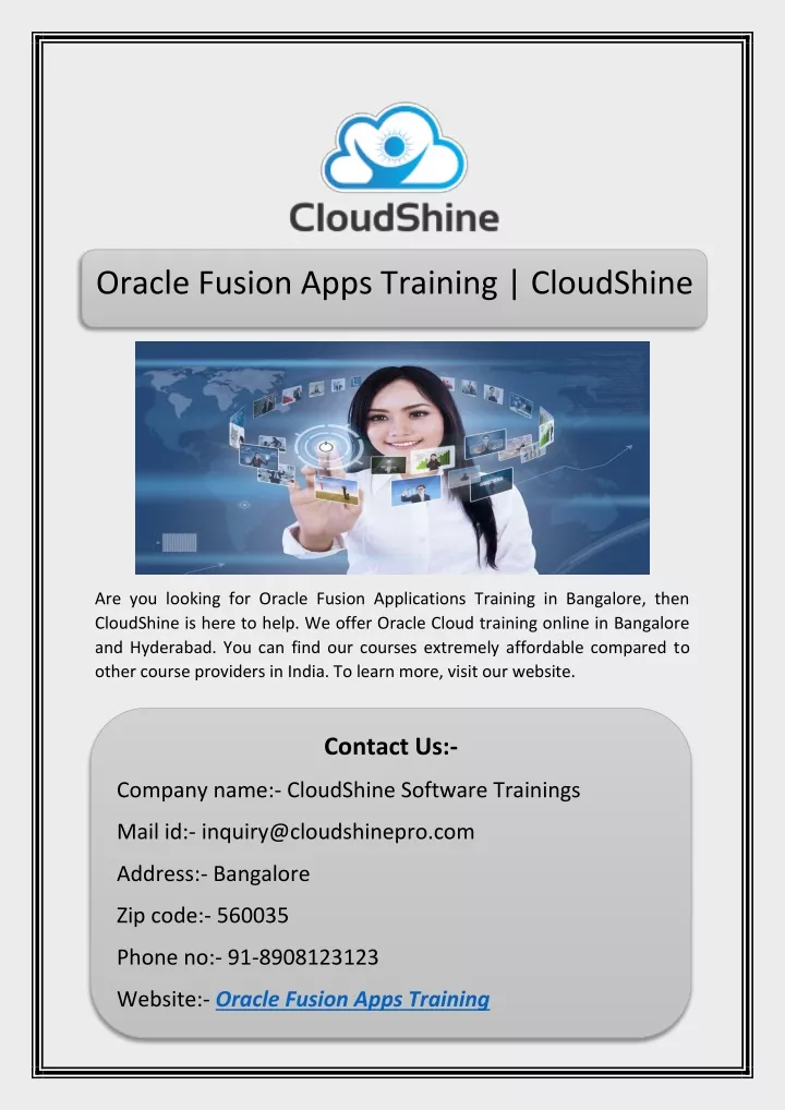 oracle fusion apps training cloudshine
