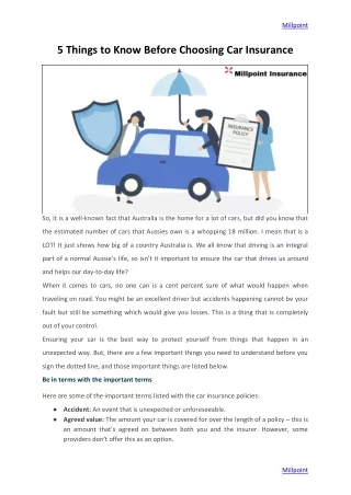 5 Things to Know Before Choosing Car Insurance