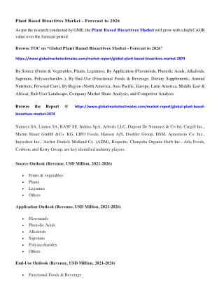 plant based bioactives market forecast to 2026