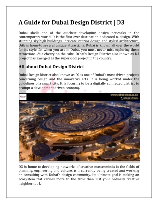 A Guide for Dubai Design District | D3
