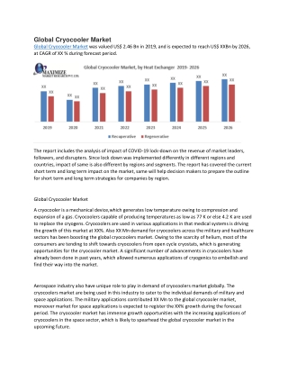 global cryocooler market global cryocooler market