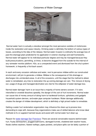 outcomes of water damage