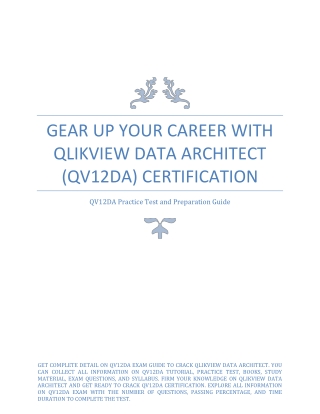 gear up your career with qlikview data architect