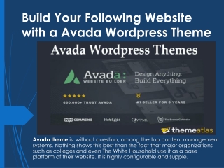 Build Your Following Website with a Avada Wordpress Theme