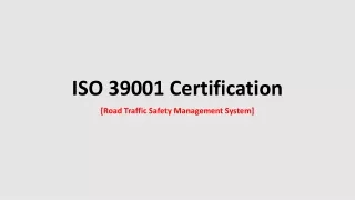 ISO 39001 Certification