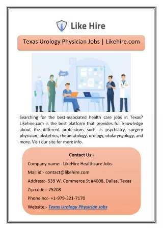 texas urology physician jobs likehire com