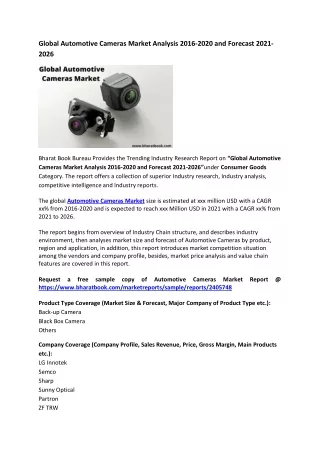 global automotive cameras market analysis 2016