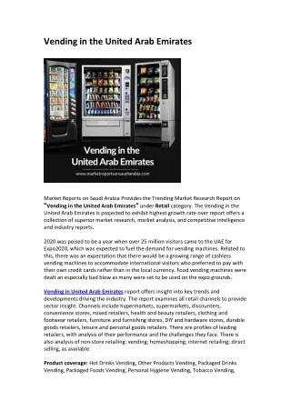 vending in the united arab emirates