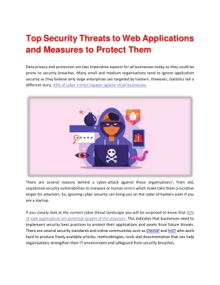 5 Web Application Security Threats and 7 Measures to Protect Against Them