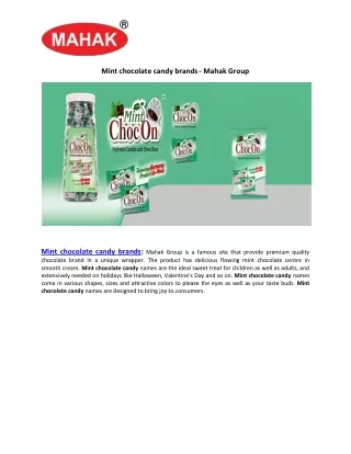 Mint chocolate candy brands - Mahak Group