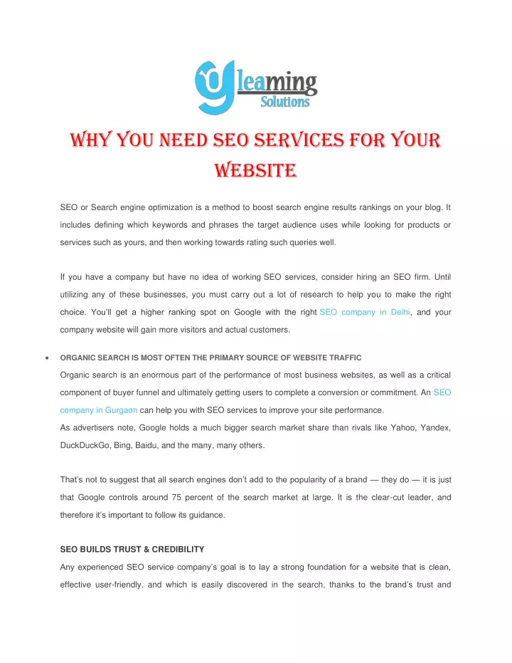 why you need seo services for your website
