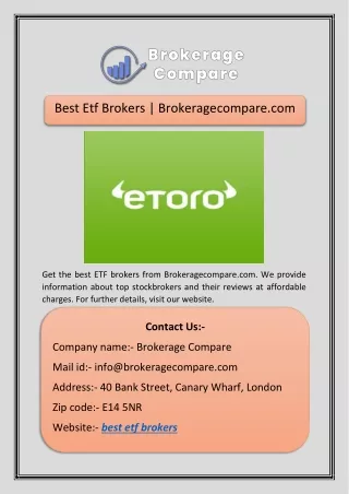 best etf brokers brokeragecompare com