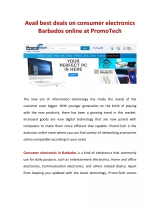 Avail best deals on consumer electronics Barbados online at PromoTech