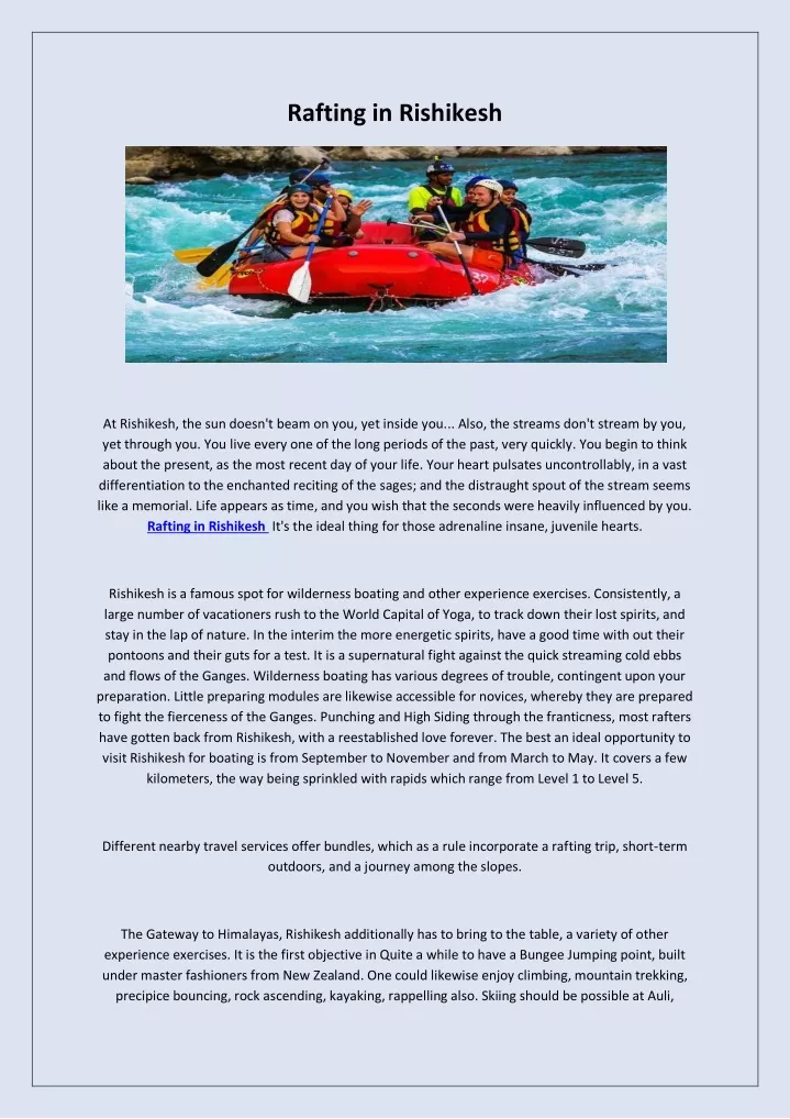 rafting in rishikesh