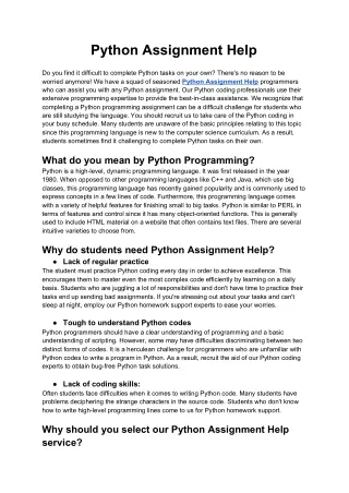 python assignment help
