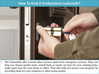 How To Find A Professional Locksmith?