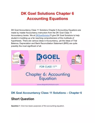 dk goel solutions chapter 6 accounting equations