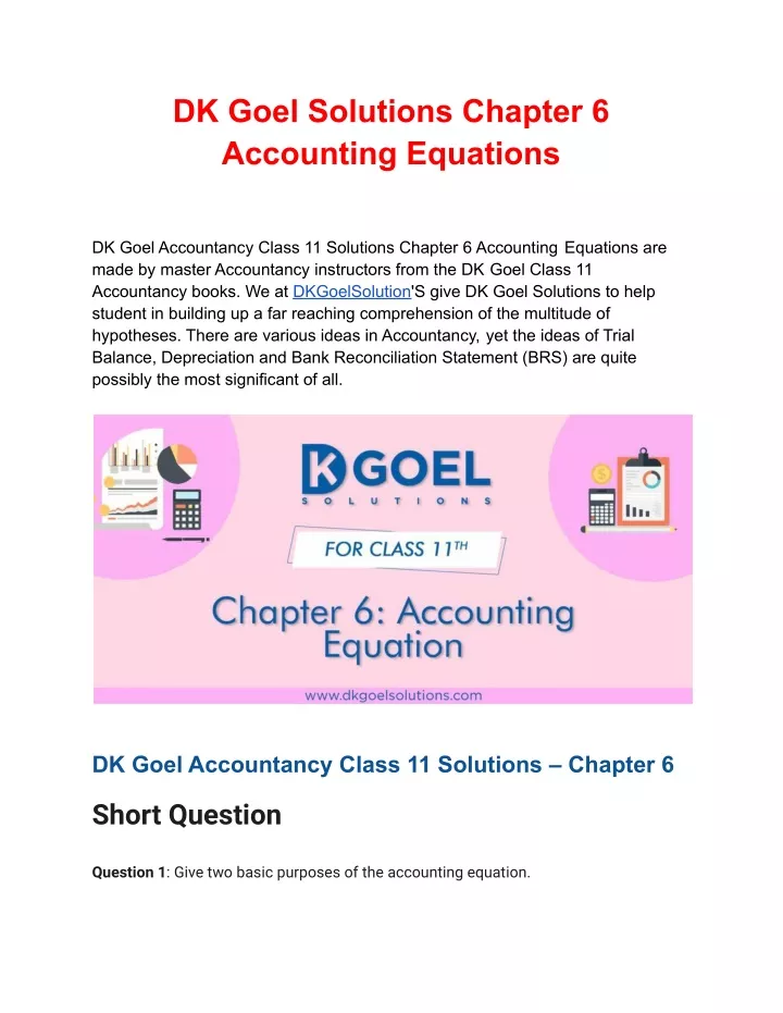 dk goel solutions chapter 6 accounting equations