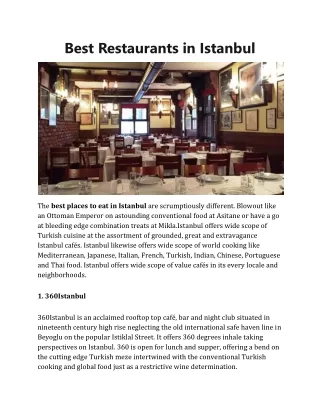 best restaurants in istanbul