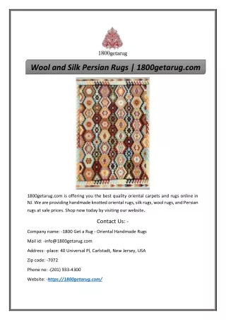 wool and silk persian rugs 1800getarug com