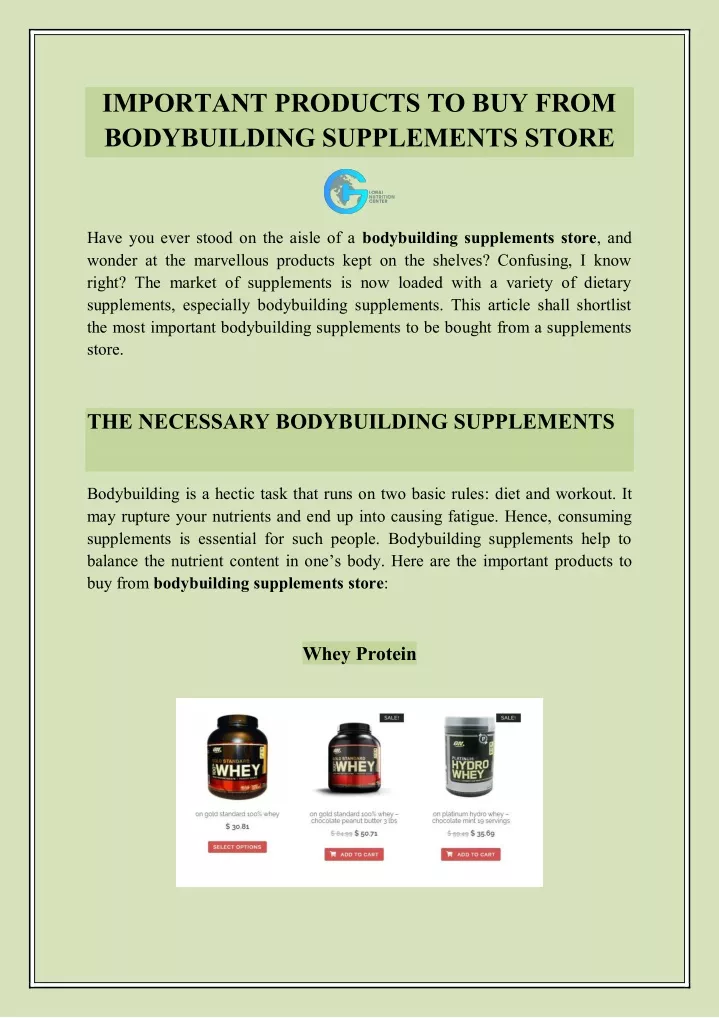 important products to buy from bodybuilding