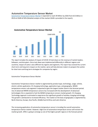 automotive temperature sensor market automotive