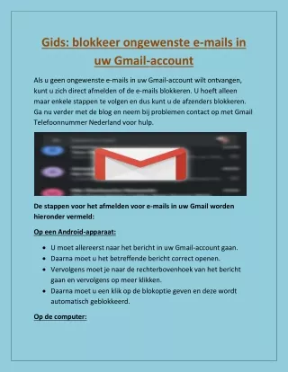 Gids: blokkeer ongewenste e-mails in uw Gmail-account