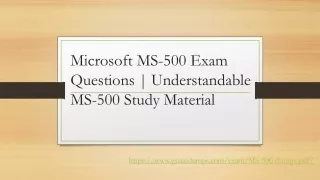 Microsoft MS-500 Dumps PDF | Authentic Exam Questions