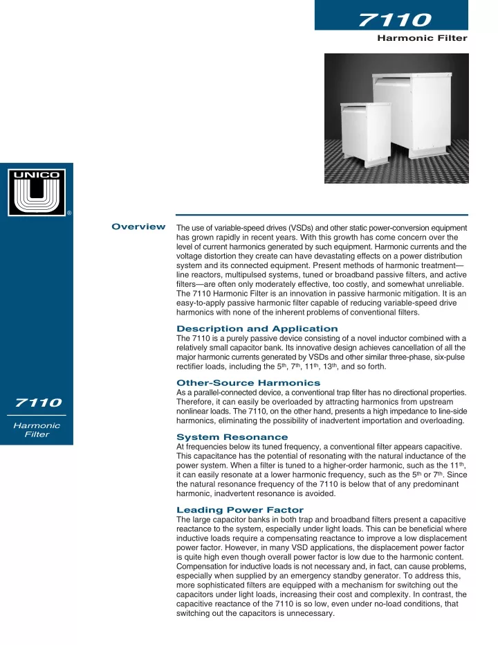 harmonic filter 7110