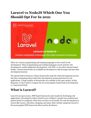 laravel vs nodejs which one you should