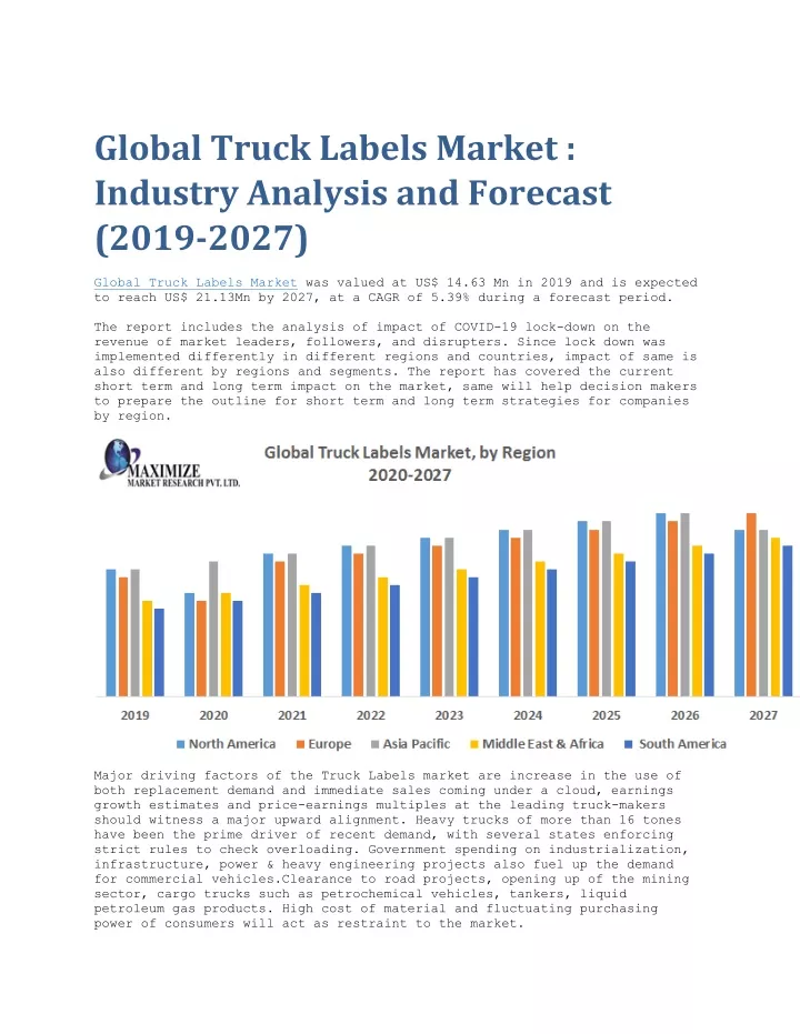 global truck labels market industry analysis