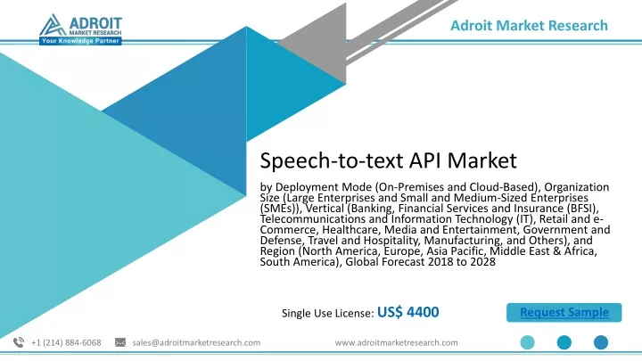 speech to text api market