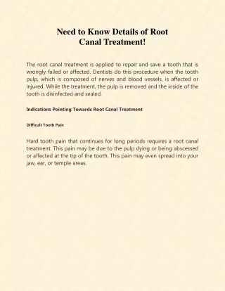 Best Root Canal Treatment Service provider in pune