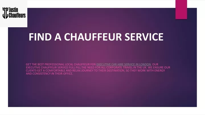 find a chauffeur service