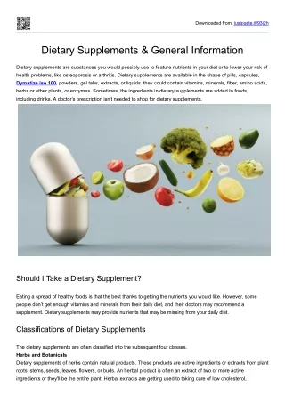 Dietary Supplements & General Information