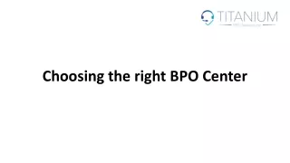 Choosing the right BPO Center