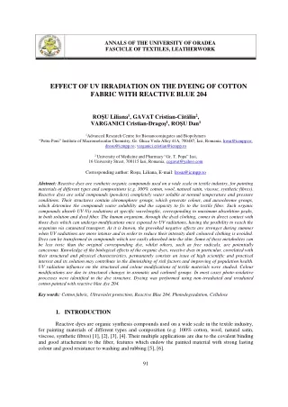 annals of the university of oradea fascicle