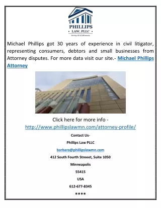 michael phillips got 30 years of experience