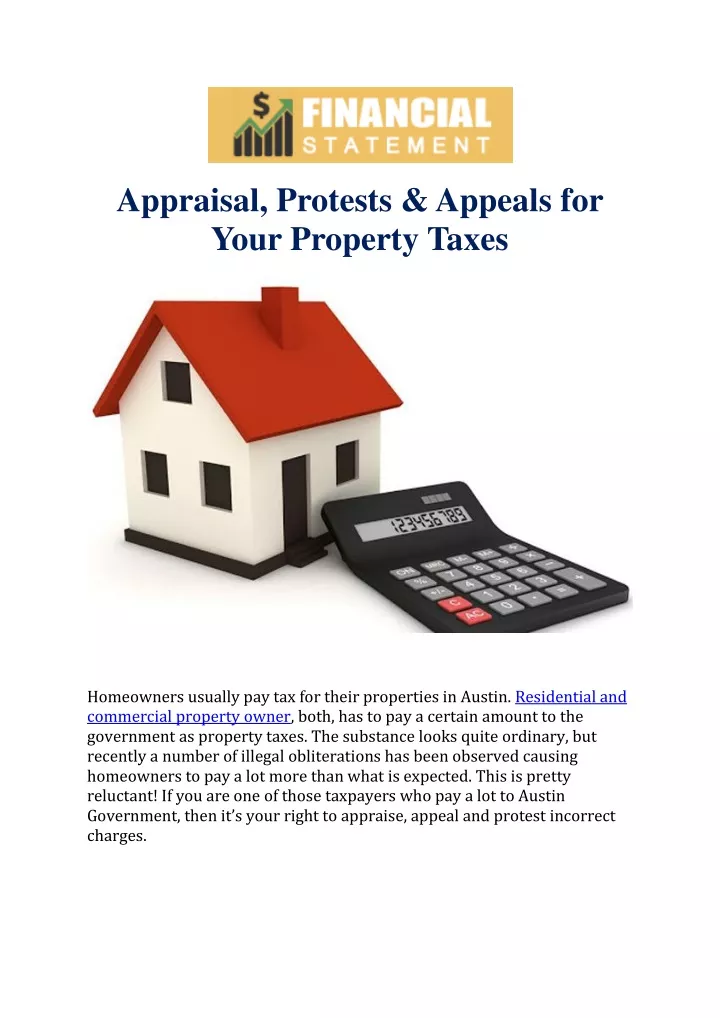 appraisal protests appeals for your property taxes