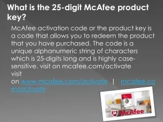 what is the 25 digit mcafee product key