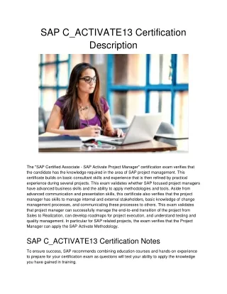 sap c activate13 certification description