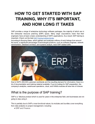 HOW TO GET STARTED WITH SAP