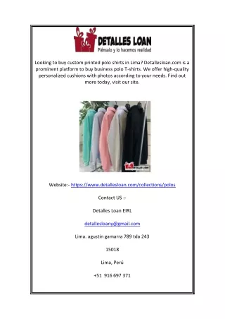 Custom Printed Polo Shirts Online Buy Lima | Detallesloan.com