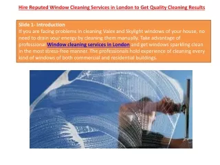 Hire Reputed Window Cleaning Services in London to Get Quality Cleaning Results