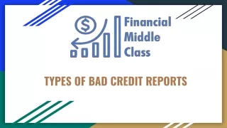 TYPES OF BAD CREDIT REPORTS