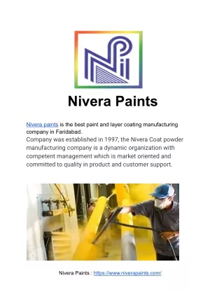 Nivera paints and coating powder company in Faridabad.