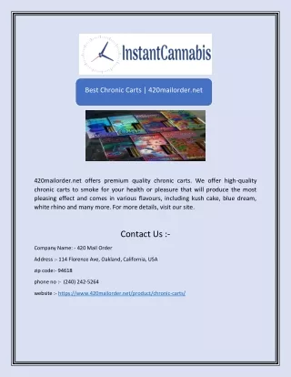 best chronic carts 420mailorder net