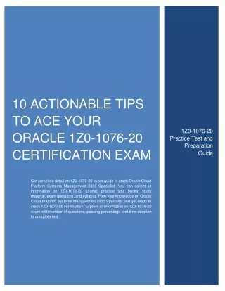 10 actionable tips to ace your oracle 1z0 1076